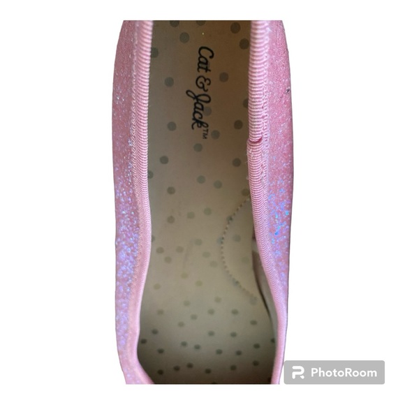 Cat & Jack Pink Sparkle Girls Ballet Flats size 4 - Picture 7 of 10